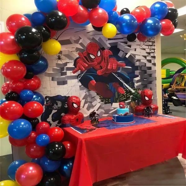 Balon Zinciri Seti - Kırmızı Mavi Siyah Sarı (100 Adet)