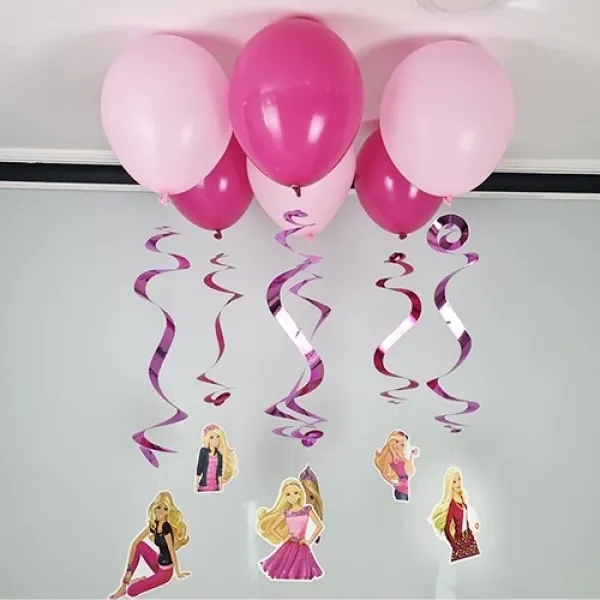 Barbie Balonlu Tavan Süsü 6lı