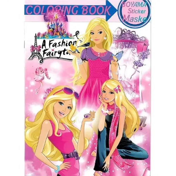 16 Sayfa Barbie Boyama Kitabı Stickerlı 1 Adet