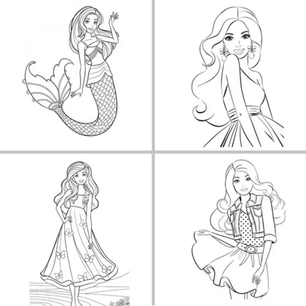 16 Sayfa Barbie Boyama Kitabı Stickerlı 1 Adet