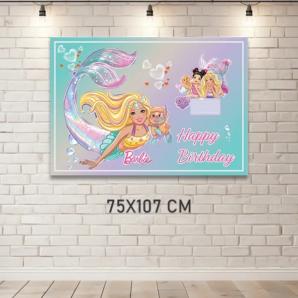 Barbie Deniz Kızı Doğum Günü Afişi (75x107 cm)