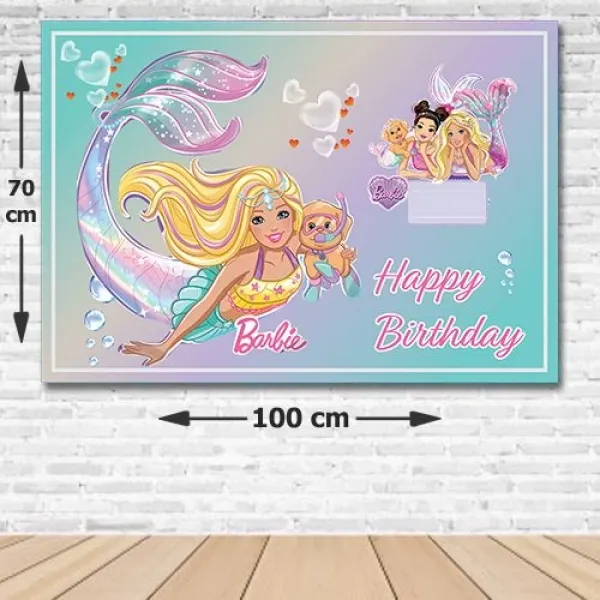 Barbie Deniz Kızı Doğum Günü Afişi Fotosuz 70*100 cm
