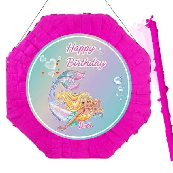 Barbie Deniz Kızı Pinyata 42 cm + Sopası