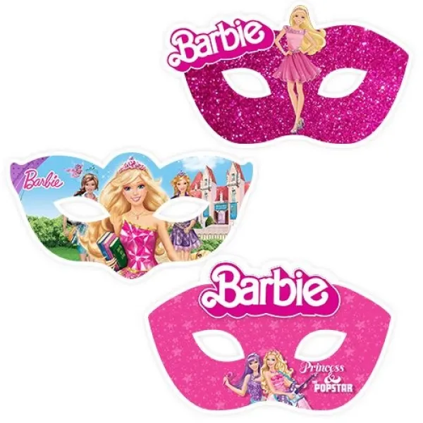 Barbie Kağıt Maske 6 Adet