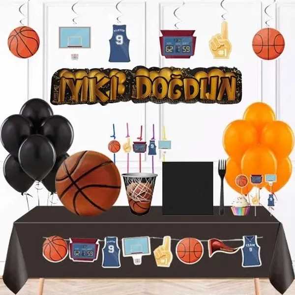 Basketbol Doğum Günü Full Parti Seti 16 Kişilik