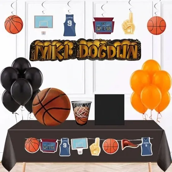 Basketbol Doğum Günü Parti Seti 8 Kişilik