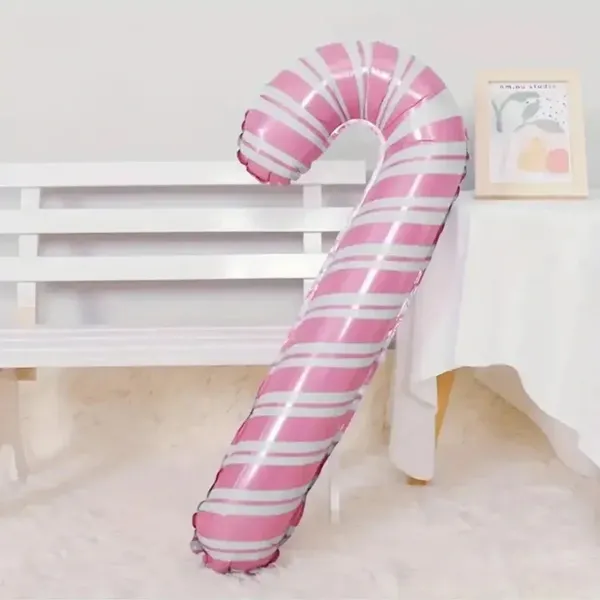 Baston Şeker Folyo Balon Pembe (40x80 cm)