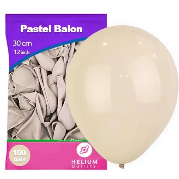 Bej Rengi Pastel Balon 100 Adet