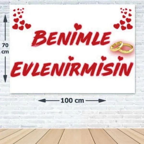 Benimle Evlenirmisin Evlilik Teklifi Afişi 70*100 cm