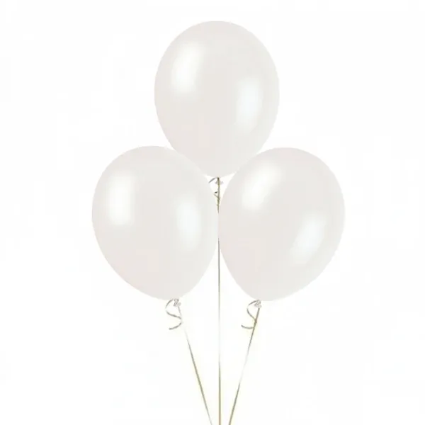 Beyaz Balon Metalik 100 Adet
