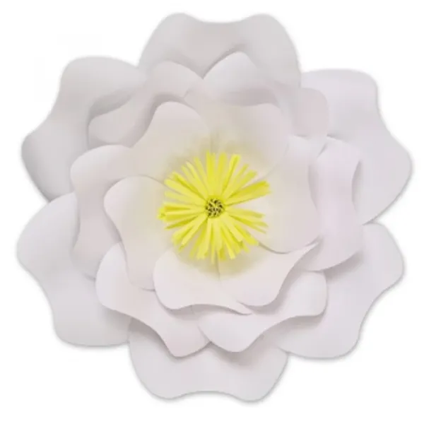Beyaz Kağıt Çiçek (Gül Kalıp) 1 Adet 30 cm