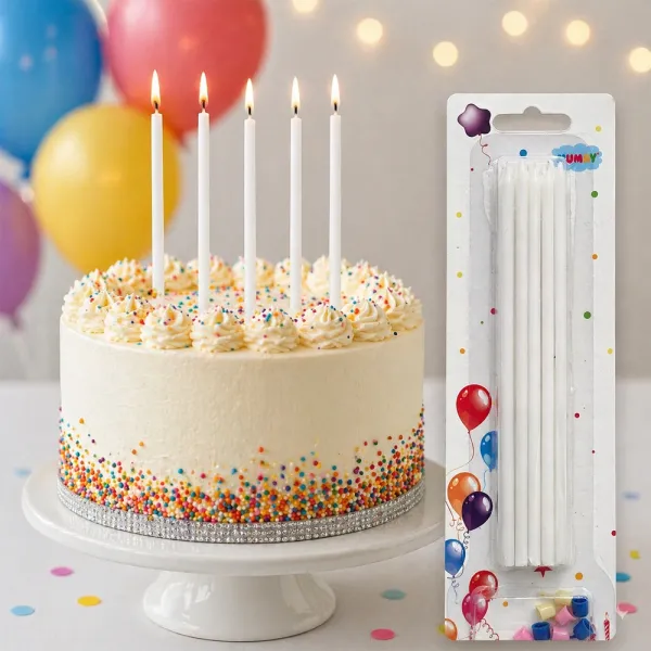 Beyaz Pasta Mumu (15 cm - 10 Adet)