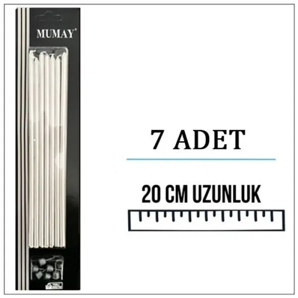Beyaz Pasta Mumu 20 cm 7li
