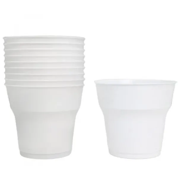 Beyaz Plastik Meşrubat Lüks Bardak (25 Adet)