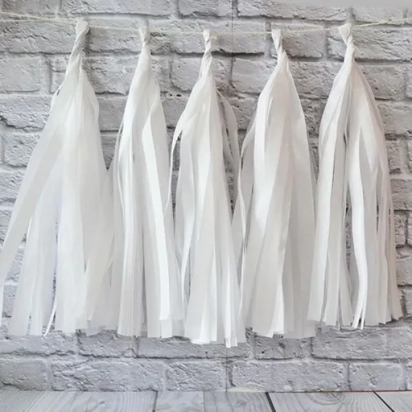 Beyaz Püskül Süs 5li