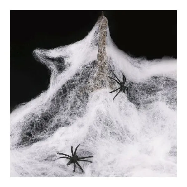 Beyaz Renk Örümcek Ağ ve Siyah Örümcekler Seti 20 gr.