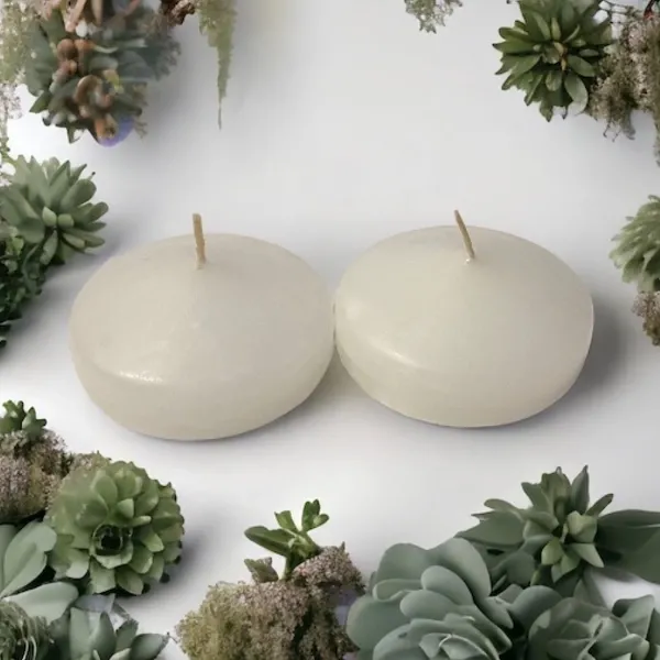 Beyaz Yüzen Mum 2 Adet