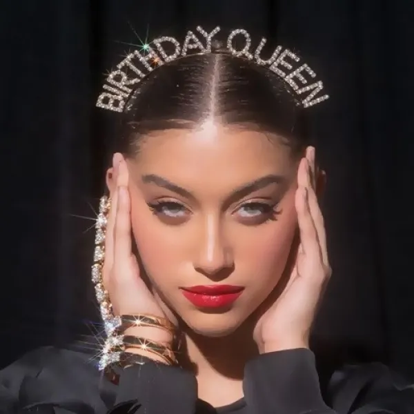 Birthday Queen Swarovski Taşlı Gold Taç