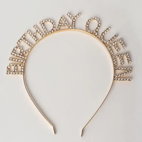 Birthday Queen Swarovski Taşlı Gold Taç