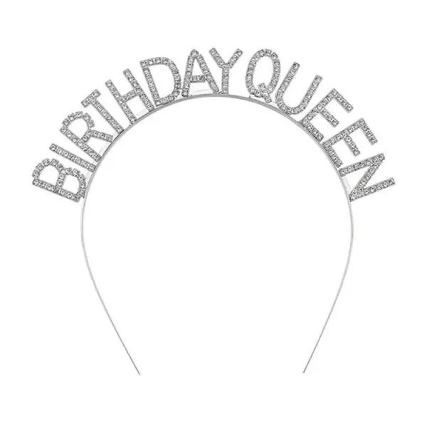 Birthday Queen Swarovski Taşlı Gümüş Taç