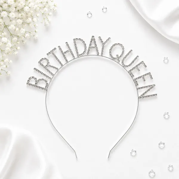 Birthday Queen Taşlı Lüks Taç Gümüş