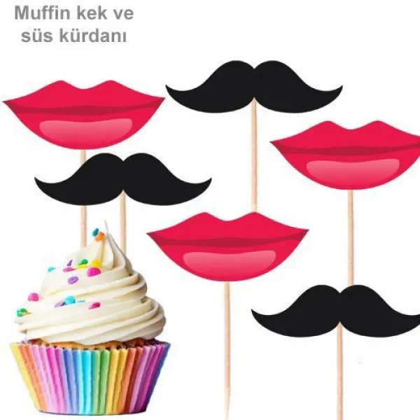 Bıyık Dudak Şekilli Kürdan 10 Adet