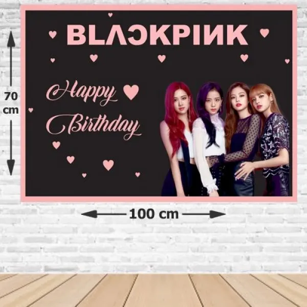 Black Pink Doğum Günü Parti Afişi Model-2 70*100 cm