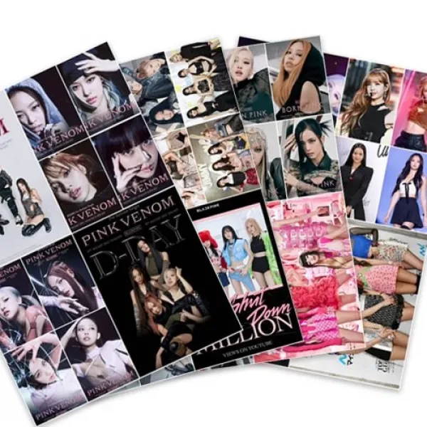 Black Pink Duvar Poster Sticker 4 Model