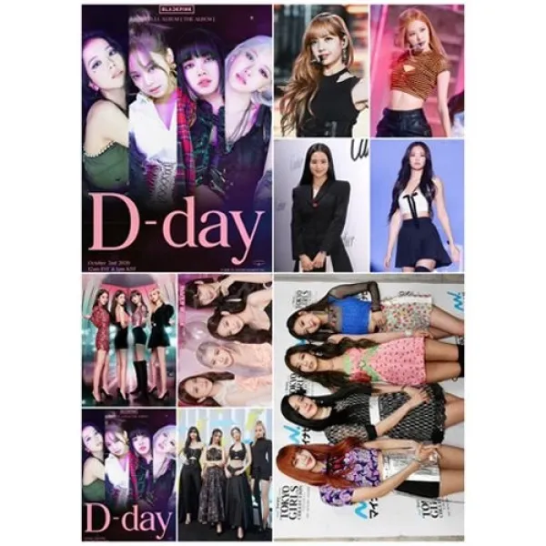 Black Pink Duvar Poster Sticker 4 Model