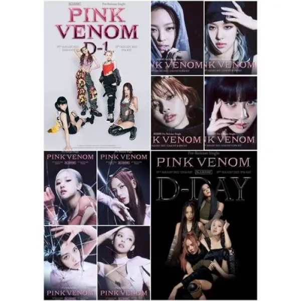 Black Pink Duvar Poster Sticker 4 Model