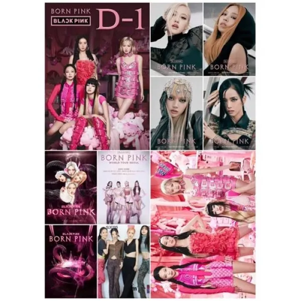 Black Pink Duvar Poster Sticker 4 Model