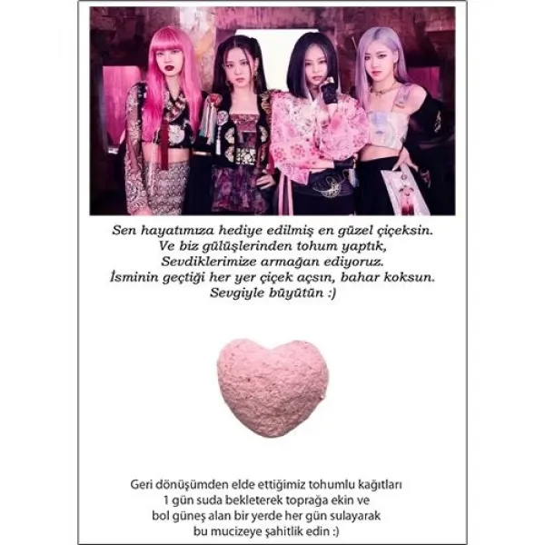 Black Pink Hediyelik Tohum Kartı 5 adet