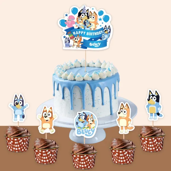 Bluey Cake Topper 3lü Set