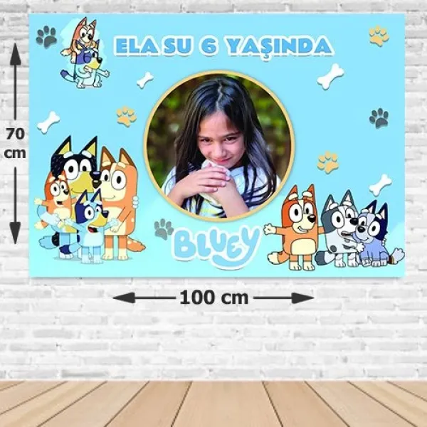 Bluey Doğum Günü Afişi (Kişiye Özel) 70*100 cm