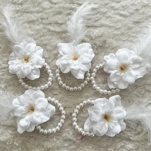 Bride Nedime Bilekliği Beyaz 5 adet