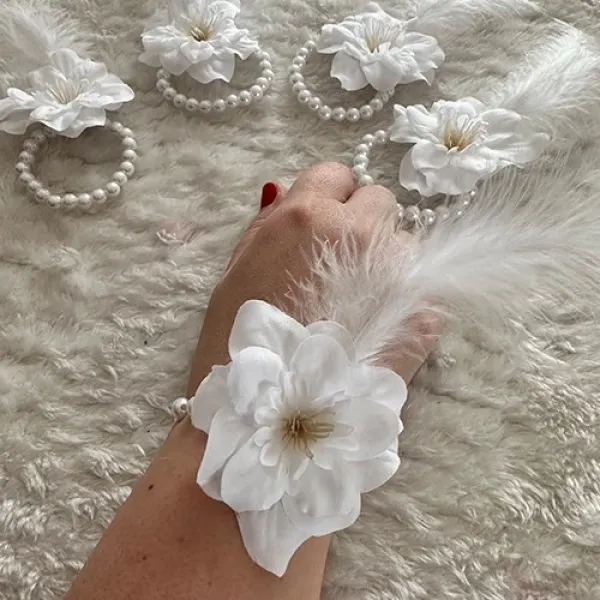 Bride Nedime Bilekliği Beyaz 5 adet