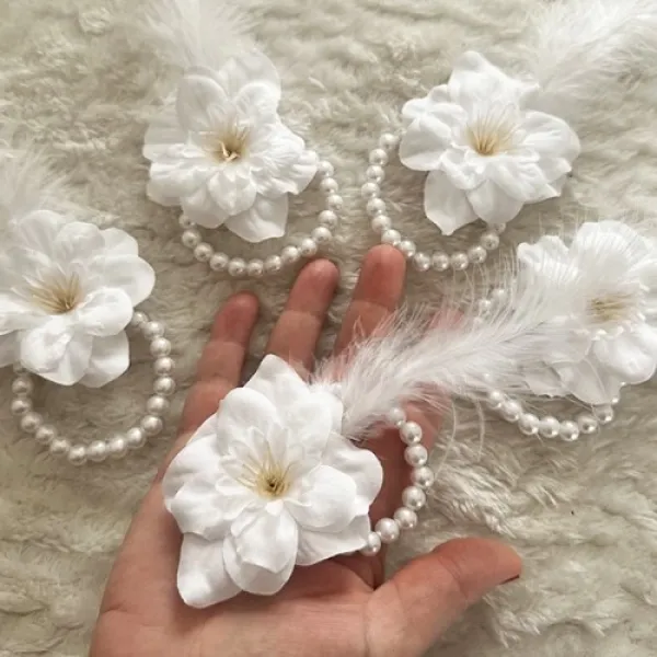 Bride Nedime Bilekliği Beyaz 5 adet