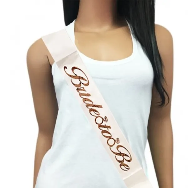 Bride To Be Kuşak Beyaz Üzeri Rose Gold