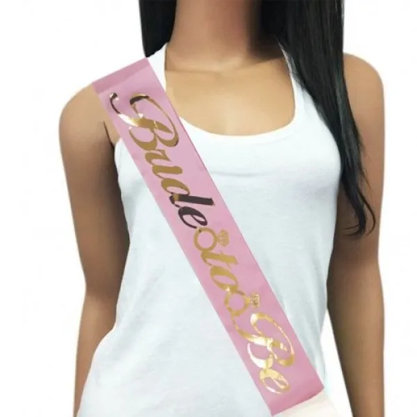 Bride To Be Kuşak Pembe Renk Üzeri Gold