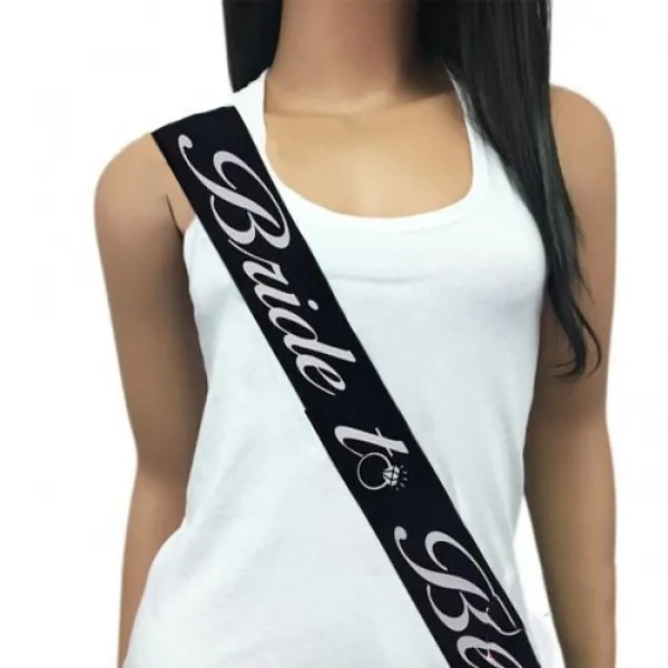Bride To Be Kuşak Siyah Üzeri Gümüş
