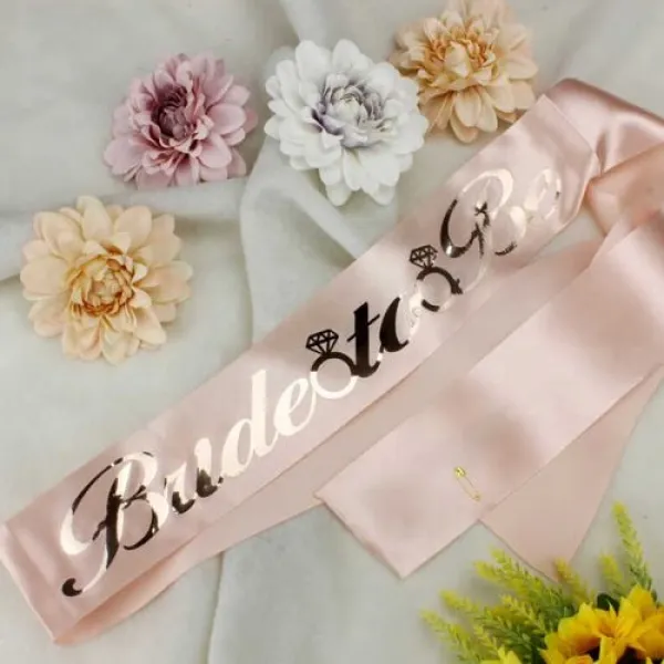 Bride To Be Kuşak Somon Rengi Üzeri Gold