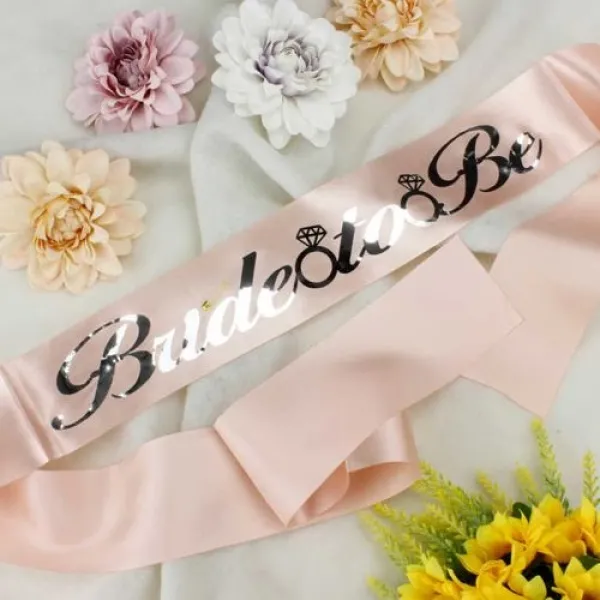 Bride To Be Kuşak Somon Rengi Üzeri Gümüş