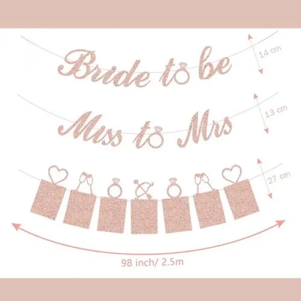 Bride To Be & Miss To Mrs Simli Foto Banner Set