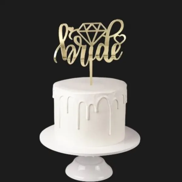 Bride To Be Pleksi Pasta Süsü Gold (14x14 cm)