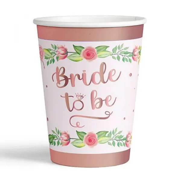 Bride To Be Rose Yaldızlı Bardak 8 Adet