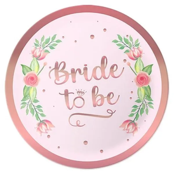 Bride To Be Rose Yaldızlı Tabak 8 Adet
