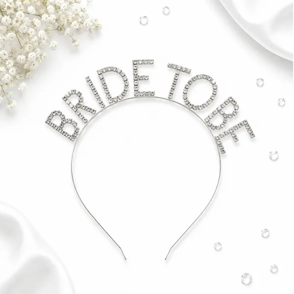 Bride To Be Taşlı Lüks Taç Gümüş