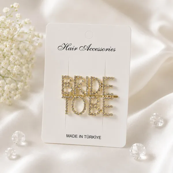 Bride To Be Taşlı Lüks Toka Gold