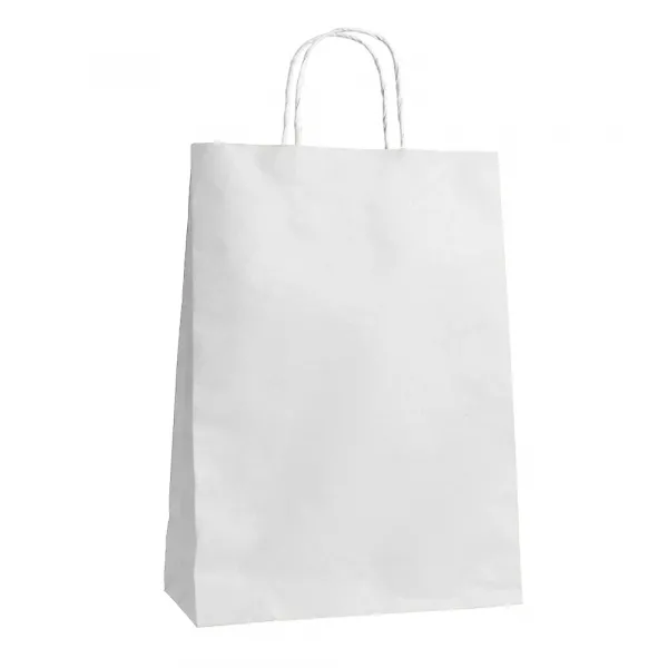 Büküm Saplı Beyaz Kağıt Çanta (18x24 cm)