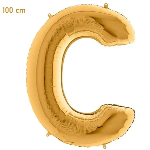 C Harf Folyo Balon – Gold – 100 cm (40 inch)